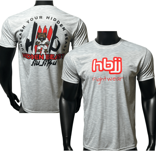 HBJJ Fightwear Gray Dry Fit Short Sleeve T-Shirt (runs small so one size up recommended)